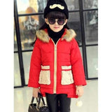 Girls Hooded Pocket Anorak Coat - Red 120
