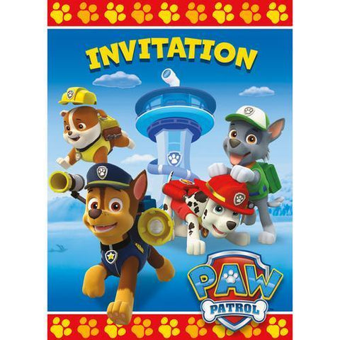 Paw Patrol Invitations [8 Per Pack]