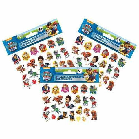 Paw Patrol Mini Stickers [3 Packages of 2 Sheets Each]