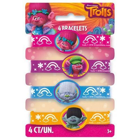 Trolls Stretchy Bracelets [4 per Pack]