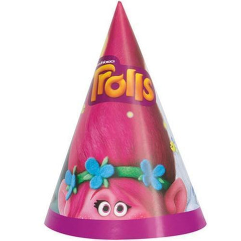 Trolls Party Hats [8 per Pack]