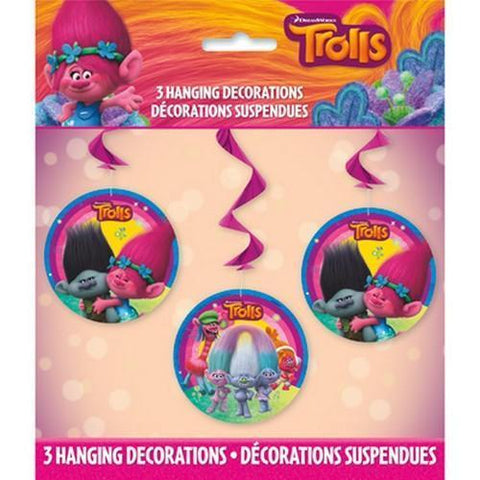 Trolls Hanging Swirl Party Decorations [3 per Pack]