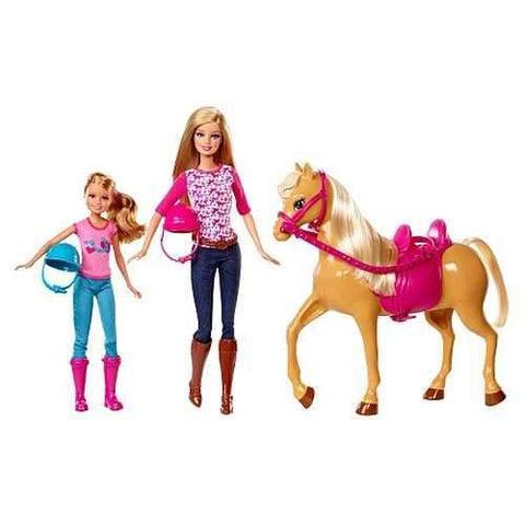 Barbie Sisters Moments Riding Lesson Dolls And Horse