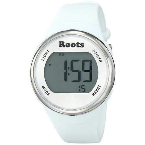 Roots Cayley Womens Resin Strap Digital Chronograph Watch Backlight Alarm White