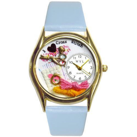 Cross Stitch Watch Small Gold Style