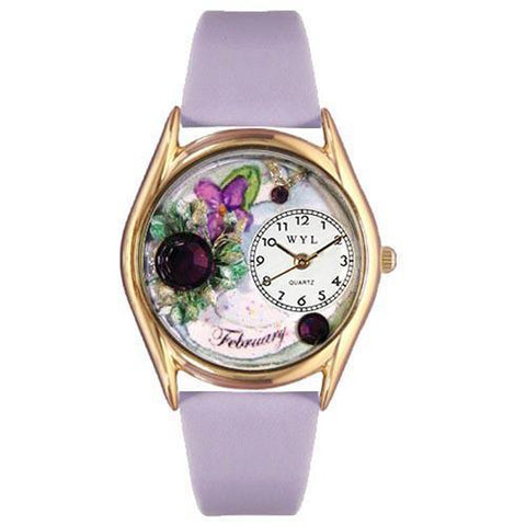 Birthstone Jewelry: February Birthstone Watch Small Gold Style