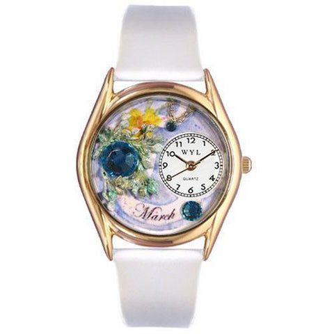 Birthstone Jewelry: March Birthstone Watch Small Gold Style