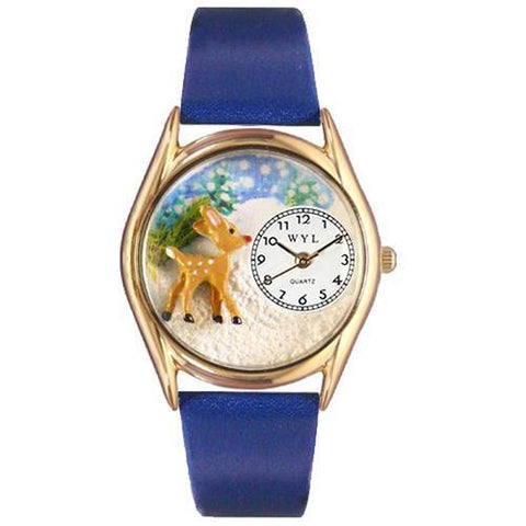 Christmas Reindeer Watch Small Gold Style