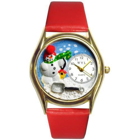 Christmas Snowman Watch Small Gold Style