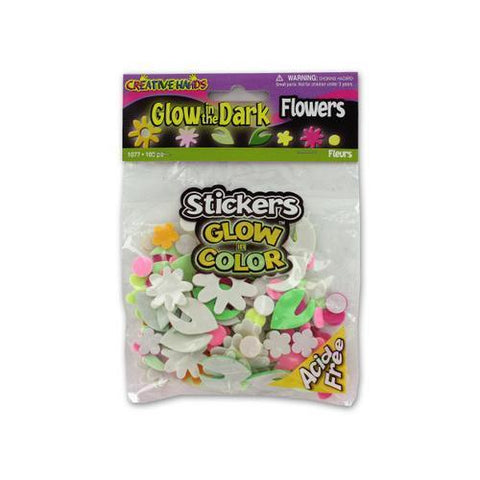 Glow in the dark flower stickers ( Case of 18 )