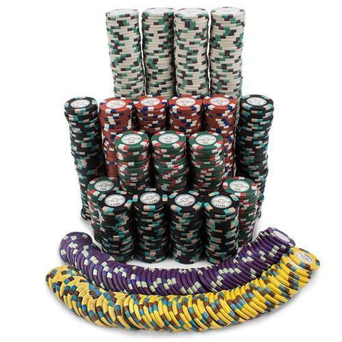 1000ct Claysmith Gaming Monaco Club Chip Set in Rolling Alum