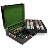 500ct Claysmith Poker Knights Chip Set in Hi-Gloss Wood Case