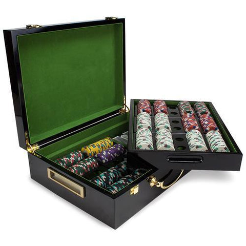 500ct Claysmith Showdown Chip Set in Hi-Gloss Wood Case