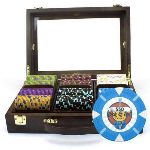 300Ct Claysmith Gaming 'Rock & Roll' Chip Set in Walnut