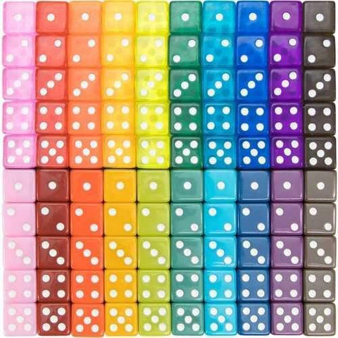 Vintage Assorted Dice, 100-pack