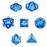 7 Die Polyhedral Dice Set  in Velvet Pouch- Horizon