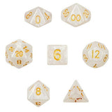 7 Die Polyhedral Dice Set in Velvet Pouch-Forbidden Treasure