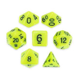 Set of 7 Polyhedral Dice, Sticky Ichor