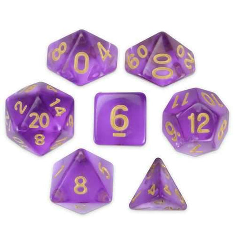 Set of 7 Polyhedral Dice, Ambrosia