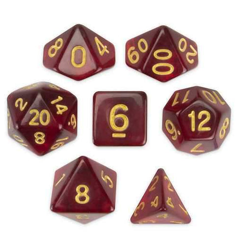 Set of 7 Polyhedral Dice, Blood Lust