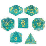 Set of 7 Polyhedral Dice, Celestial Sea