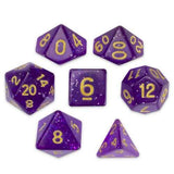 Set of 7 Polyhedral Dice, Midnight Nebula