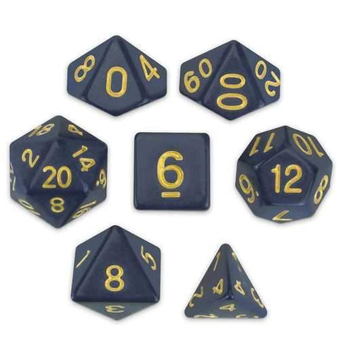 Set of 7 Polyhedral Dice, Dreamless Night