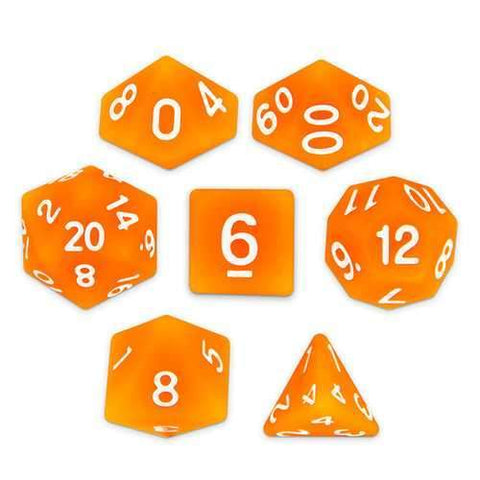 Set of 7 Polyhedral Dice, Forge Embers