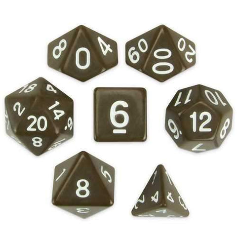 Set of 7 Polyhedral Dice, Enchanted Clay