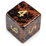 Set of 7 Handmade Stone Polyhedral Dice, Mahogany Obsidian