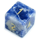 Set of 7 Handmade Stone Polyhedral Dice, Sodalite