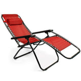 Zero Gravity Folding Lounge Chair, Red