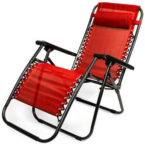 Zero Gravity Folding Lounge Chair, Red