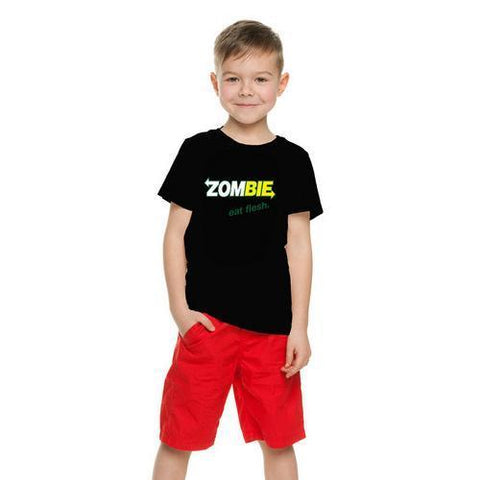 Halloween Zombie Eat Flesh-Funny Kids T-Shirt