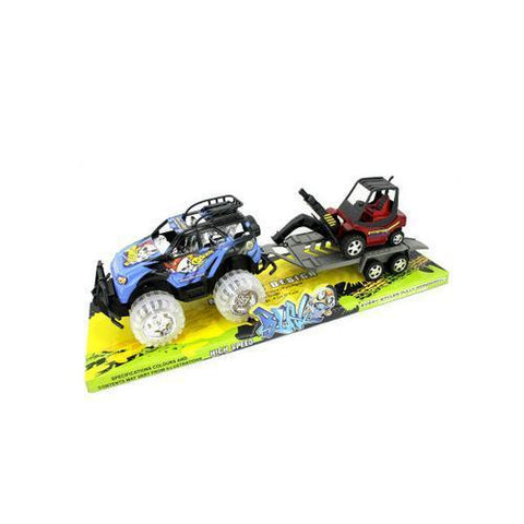 Toy sports vehicle with hauler and forklift ( Case of 12 )