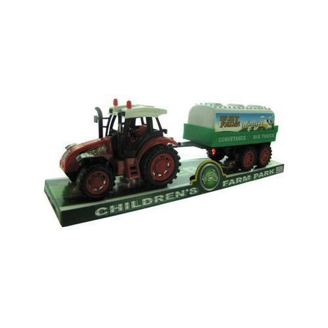 Friction Farm Tractor Truck and Trailer Set ( Case of 3 )