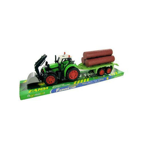 Friction Powered Farm Tractor Truck & Trailer Set ( Case of 1 )