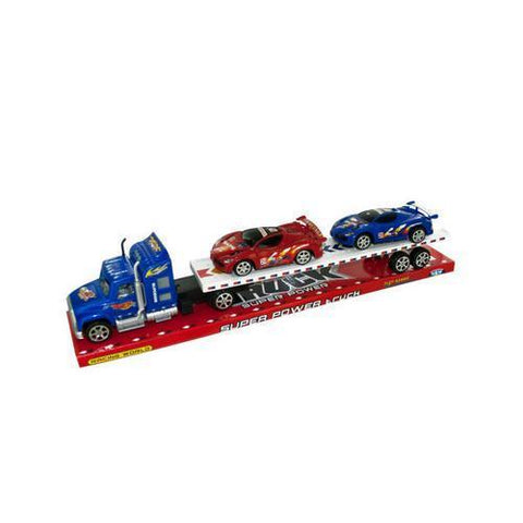 Friction Powered Semi Truck & Race Cars Set ( Case of 1 )