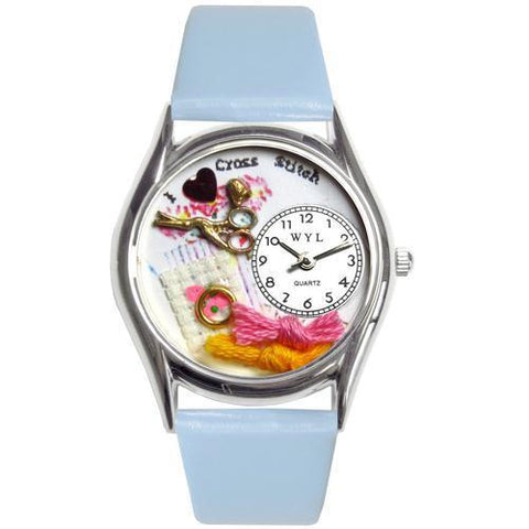 Cross Stitch Watch Small Silver Style