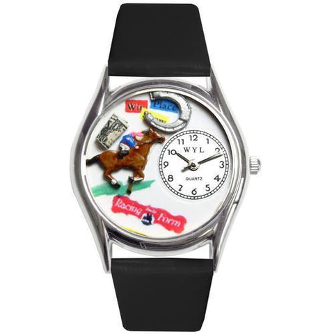 Horse Racing Watch Small Silver Style