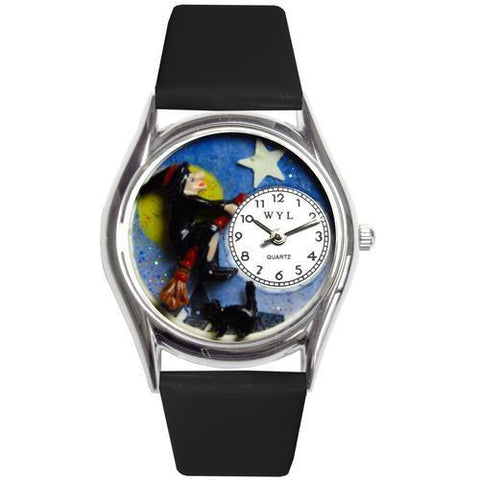 Halloween Flying Witch Watch Small Silver Style