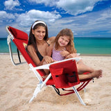 4-Position Folding Beach Chair, Red