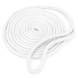 15' Double-Braided Nylon Dockline, White