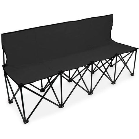 6-Foot Portable Folding 4 Seat Bench with Back, Black