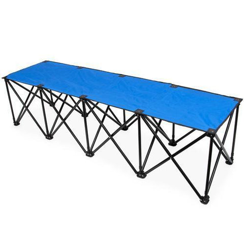 6-Foot Portable Folding 4 Seat Bench, Blue