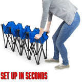 6-Foot Portable Folding 4 Seat Bench, Blue