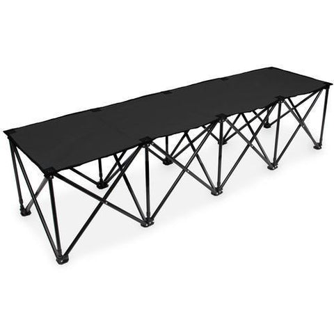 6-Foot Portable Folding 4 Seat Bench, Black