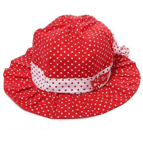 Cute Toddler Baby Girls Sun Polka Dot Hat Bow Lace Cotton Summer Bucket Cap