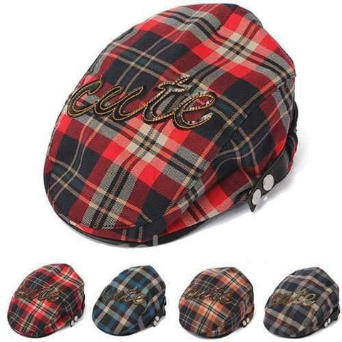 Baby Boy Girl Plaids Beret Cotton Cap