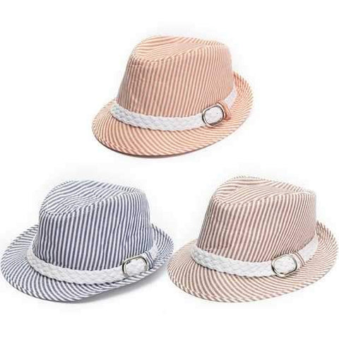 Kids Panama Hat Boy Girl Jazz Cap Cotton Trilby With Brim